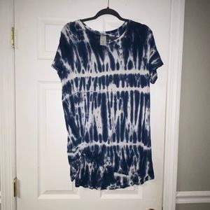 Blue and white tie dye T-shirt
